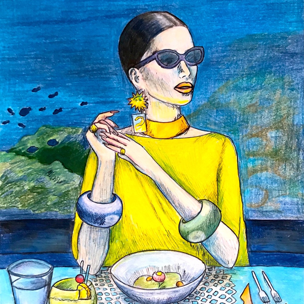 “Aureta” Drawing. Pencils and pen on paper.